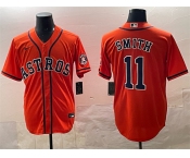 Men's Houston Astros #11 Cam Smith Orange Cool Base Stitched Jersey
