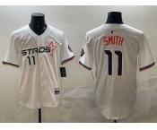 Men's Houston Astros #11 Cam Smith White 2025 City Connect Limited Stitched Baseball Jersey
