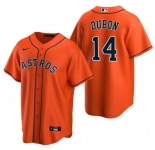 Men's Houston Astros #14 Mauricio Dub贸n Orange Cool Base Stitched Baseball Jersey