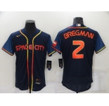 Men's Houston Astros #2 Alex Bregman 2022 Navy City Connect Flex Base Stitched Baseball Jersey