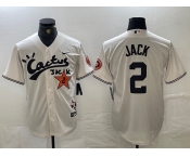 Men's Houston Astros #2 Alex Bregman Cream Cactus Jack Vapor Premier Stitched Baseball Jersey