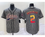 Men's Houston Astros #2 Alex Bregman Grey Gridiron Cool Base Stitched Baseball Jersey