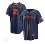 Men's Houston Astros #2 Alex Bregman Navy City Edition 2022 Game Stitched Baseball Jersey