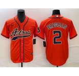 Men's Houston Astros #2 Alex Bregman Orange With Patch Cool Base Stitched Baseball Jersey