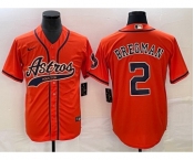 Men's Houston Astros #2 Alex Bregman Orange With Patch Cool Base Stitched Baseball Jersey