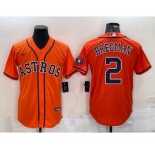 Men's Houston Astros #2 Alex Bregman Orange With Patch Stitched MLB Cool Base Nike Jersey