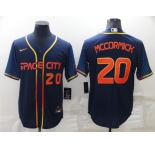 Men's Houston Astros #20 Chas McCormick Number 2022 Navy Blue City Connect Cool Base Stitched Jersey