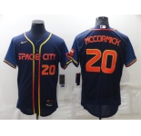 Men's Houston Astros #20 Chas McCormick Number 2022 Navy Blue City Connect Flex Base Stitched Baseball Jersey