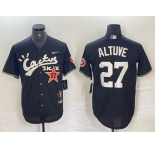 Men's Houston Astros #27 Jose Altuve Black Cactus Jack Cool Base Jersey