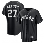Men's Houston Astros #27 Jose Altuve Black Lights Out Limited Stitched Baseball Jersey