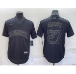 Men's Houston Astros #27 Jose Altuve Black Pullover Turn Back The Clock Stitched Cool Base Jersey