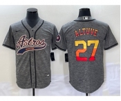 Men's Houston Astros #27 Jose Altuve Grey Gridiron Cool Base Stitched Baseball Jersey