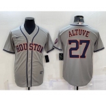 Men's Houston Astros #27 Jose Altuve Grey With Patch Stitched MLB Cool Base Nike Jersey