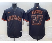 Men's Houston Astros #27 Jose Altuve Lights Out Black Fashion Stitched MLB Cool Base Nike Jersey