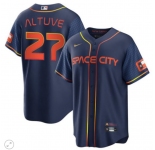 Men's Houston Astros #27 Jose Altuve Navy City Edition 2022 Game Alternate Stitched Baseball Jersey