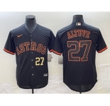 Men's Houston Astros #27 Jose Altuve Number Lights Out Black Fashion Stitched MLB Cool Base Nike Jersey1