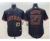 Men's Houston Astros #27 Jose Altuve Number Lights Out Black Fashion Stitched MLB Cool Base Nike Jersey1