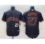 Men's Houston Astros #27 Jose Altuve Number Lights Out Black Fashion Stitched MLB Cool Base Nike Jersey2