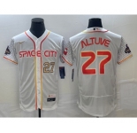 Men's Houston Astros #27 Jose Altuve Number White 2023 City Connect Flex Base Stitched Jersey2