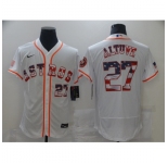 Men's Houston Astros #27 Jose Altuve White 2020 Stars & Stripes 4th of July Jersey