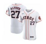 Men's Houston Astros #27 Jose Altuve White 2022 World Series Flex Base Stitched Baseball Jersey