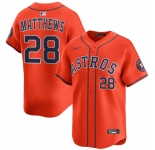 Men's Houston Astros #28 Brice Matthews Orange 2025 Alternate Limited Stitched Baseball Jersey