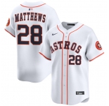 Men's Houston Astros #28 Brice Matthews White 2025 Home Limited Stitched Baseball Jersey