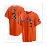 Men's Houston Astros #3 Jeremy Peña Orange 2022 World Series Home Stitched Baseball Jersey