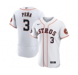 Men's Houston Astros #3 Jeremy Pena 2022 World Series White Flex Base Stitched Baseball Jersey