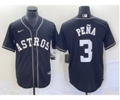 Men's Houston Astros #3 Jeremy Pena Black Cool Base Stitched Baseball Jersey
