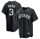 Men's Houston Astros #3 Jeremy Pena Black Lights Out Limited Stitched Baseball Jersey