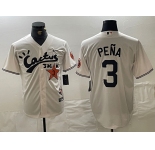 Men's Houston Astros #3 Jeremy Pena Cream Cactus Jack Vapor Premier Stitched Baseball Jersey