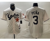 Men's Houston Astros #3 Jeremy Pena Cream Cactus Jack Vapor Premier Stitched Baseball Jersey