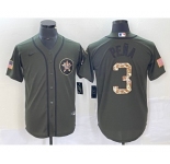 Men's Houston Astros #3 Jeremy Pena Green Salute To Service Stitched MLB Cool Base Nike Jersey