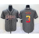 Men's Houston Astros #3 Jeremy Pena Grey Gridiron Cool Base Stitched Baseball Jersey