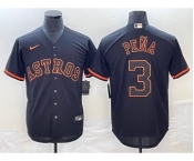 Men's Houston Astros #3 Jeremy Pena Lights Out Black Fashion Stitched MLB Cool Base Nike Jersey