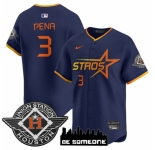 Men's Houston Astros #3 Jeremy Pena Navy 2025 City Connect Limited Stitched Baseball Jersey