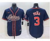 Men's Houston Astros #3 Jeremy Pena Navy Cool Base Stitched Baseball Jersey
