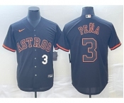 Men's Houston Astros #3 Jeremy Pena Number Lights Out Black Fashion Stitched MLB Cool Base Nike Jerseys