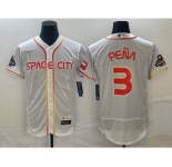Men's Houston Astros #3 Jeremy Pena Number White 2023 City Connect Flex Base Stitched Jersey3