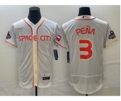 Men's Houston Astros #3 Jeremy Pena Number White 2023 City Connect Flex Base Stitched Jersey3