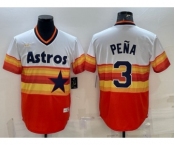 Men's Houston Astros #3 Jeremy Pena Orange Rainbow Cool Base Stitched Jersey