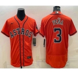 Men's Houston Astros #3 Jeremy Pena Orange Stitched MLB Flex Base Nike Jersey