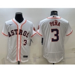 Men's Houston Astros #3 Jeremy Pena White Stitched MLB Flex Base Nike Jersey