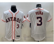 Men's Houston Astros #3 Jeremy Pena White Stitched MLB Flex Base Nike Jersey
