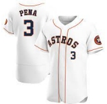 Men's  Houston Astros #3 Pena White  2020 Authentic Player Baseball Jersey