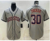 Men's Houston Astros #30 Kyle Tucker Grey Stitched MLB Cool Base Nike Jersey