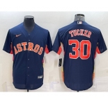 Men's Houston Astros #30 Kyle Tucker Navy Blue Stitched MLB Cool Base Nike Jersey