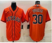Men's Houston Astros #30 Kyle Tucker Orange Stitched MLB Cool Base Nike Jersey