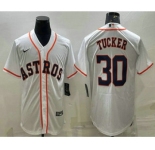 Men's Houston Astros #30 Kyle Tucker White Stitched MLB Cool Base Nike Jersey